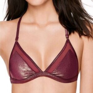 Victoria Secret PINK Ruby Shine & Mesh Triangle Bralette Women Size Small Bra